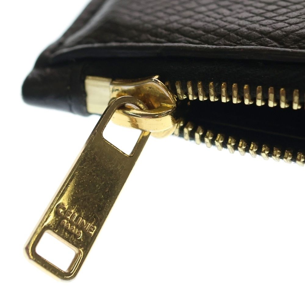 Celine Card Case Business Holder Fragment Black Leather Gold — view 5