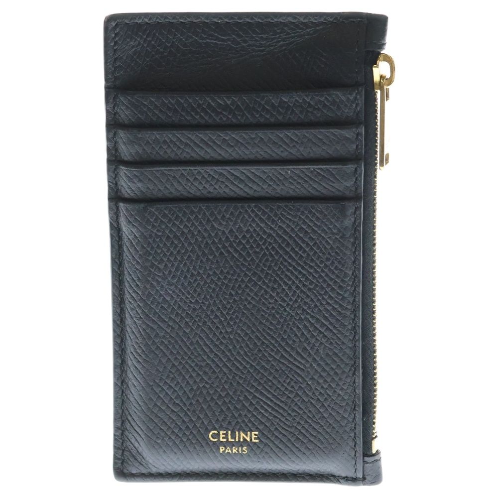 Celine Card Case Business Holder Fragment Black Leather Gold — view 2