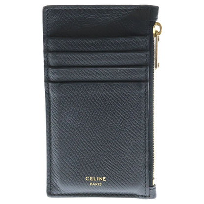 Celine Card Case Business Holder Fragment Black Leather Gold — view 2