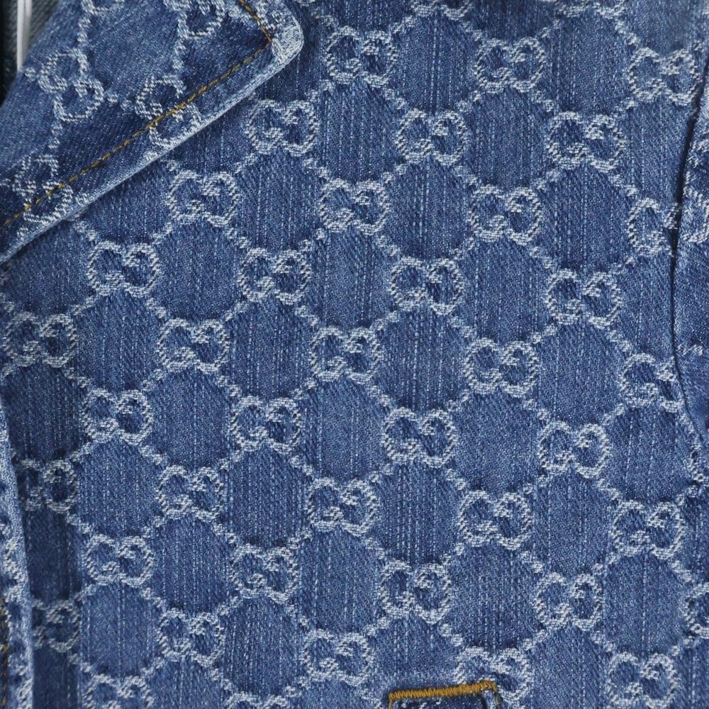 Gucci GG Jacquard Denim Jacket Indigo — view 4