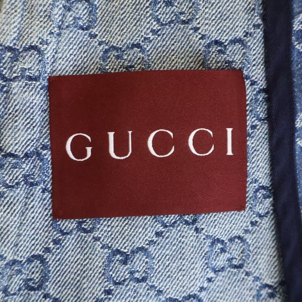 Gucci GG Jacquard Denim Jacket Indigo — view 6