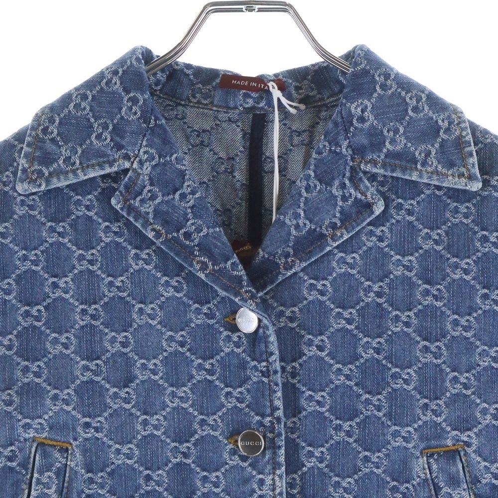 Gucci GG Jacquard Denim Jacket Indigo — view 3