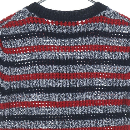 Gucci Short Sleeve Knit Dress Navy Red — view 4