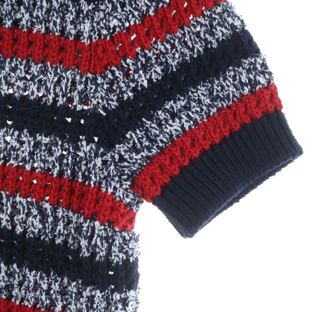 Gucci Short Sleeve Knit Dress Navy Red — view 6