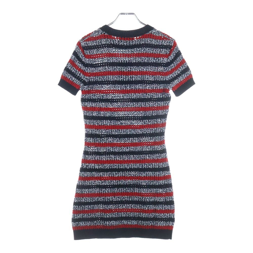 Gucci Short Sleeve Knit Dress Navy Red — view 2