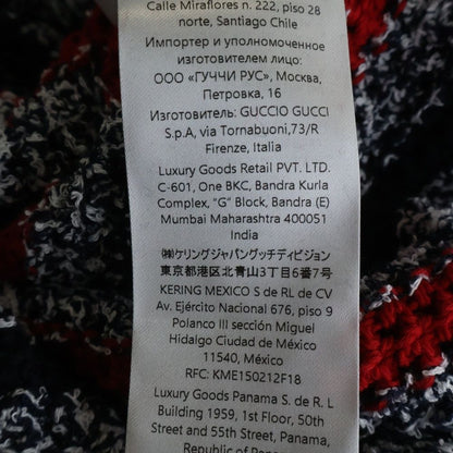 Gucci Short Sleeve Knit Dress Navy Red — view 8