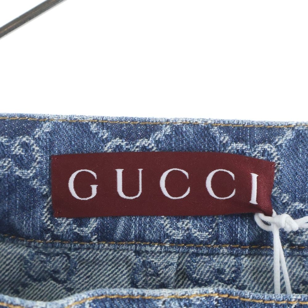 Gucci GG Jacquard Denim Skirt Indigo — view 6