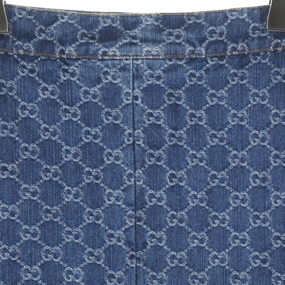 Gucci GG Jacquard Denim Skirt Indigo — view 3