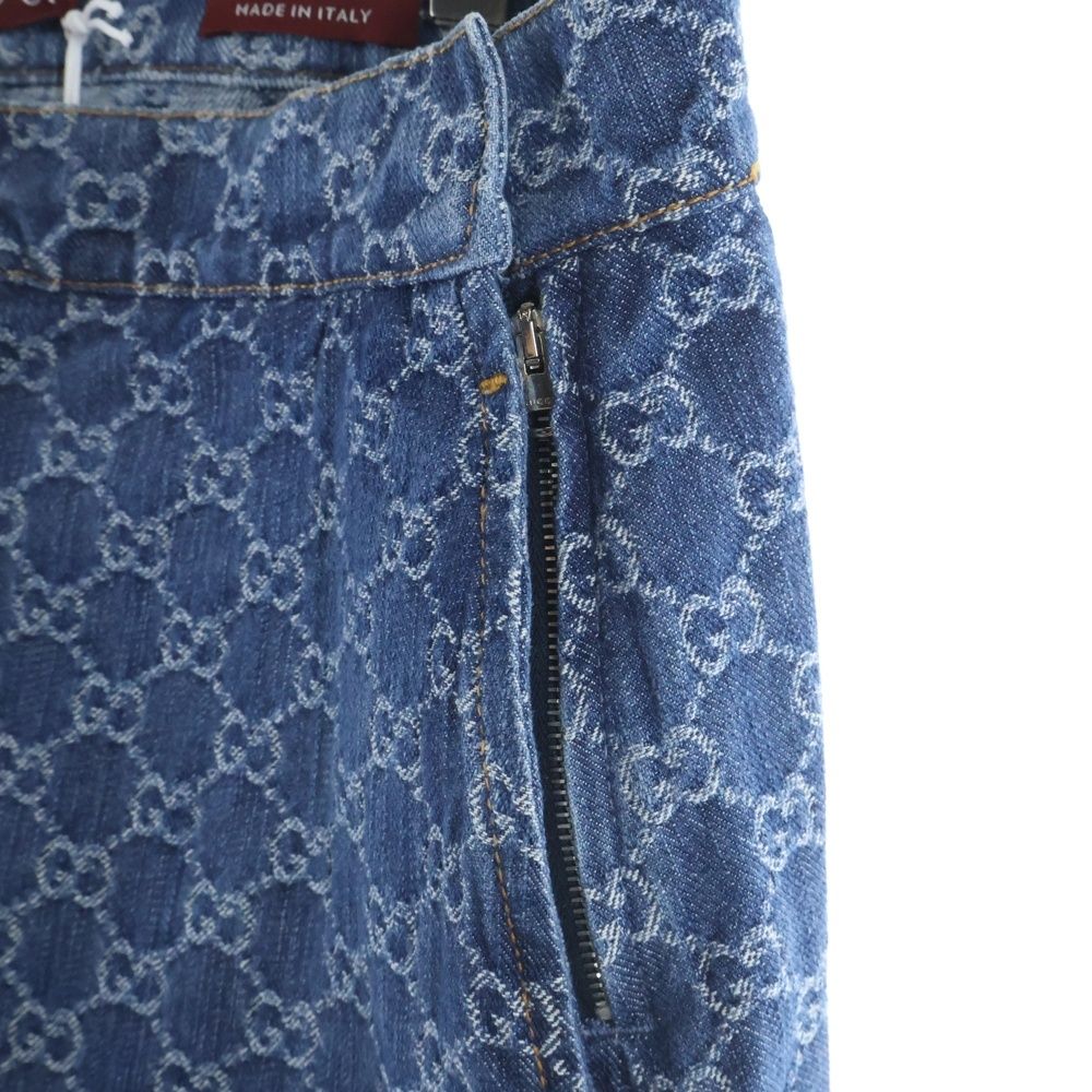 Gucci GG Jacquard Denim Skirt Indigo — view 5