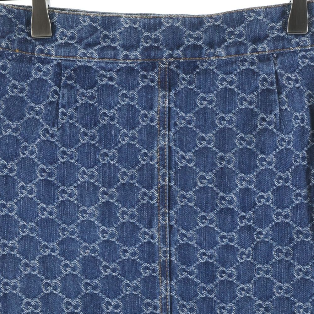 Gucci GG Jacquard Denim Skirt Indigo — view 4
