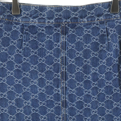 Gucci GG Jacquard Denim Skirt Indigo — view 4