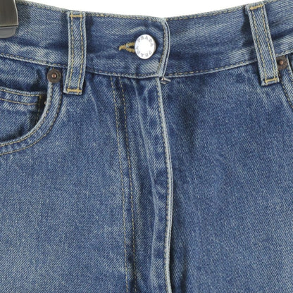 Prada Triangle Logo Denim Shorts Pants Indigo — view 3
