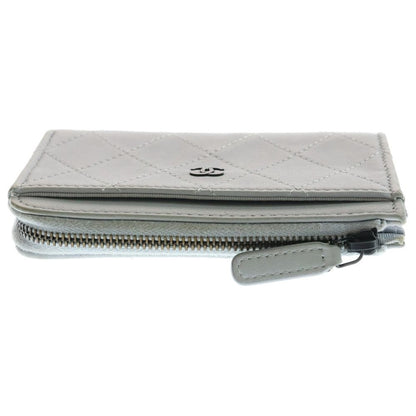Chanel L-shaped Zipper Classic Zip Coin Card Case Light Blue — view 3