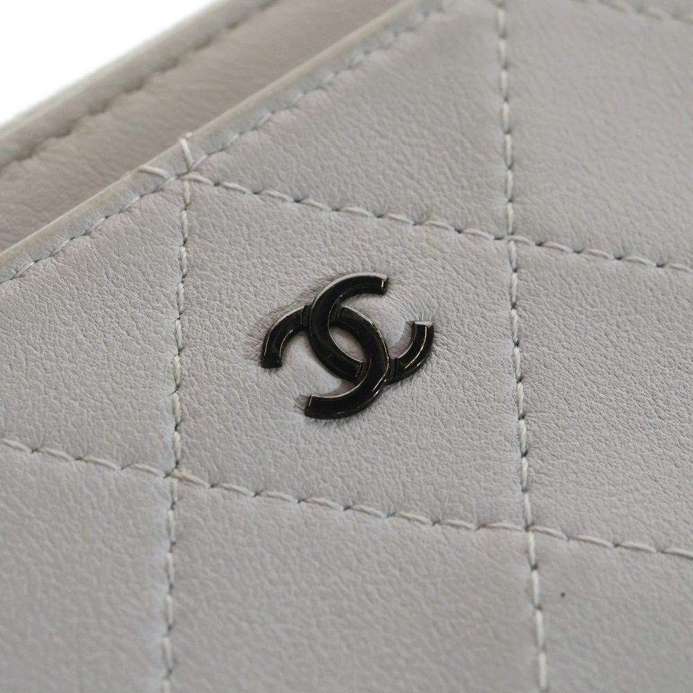 Chanel L-shaped Zipper Classic Zip Coin Card Case Light Blue — view 5