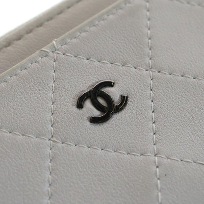 Chanel L-shaped Zipper Classic Zip Coin Card Case Light Blue — view 5