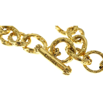 Chanel Gripois CC Logo Chain Bracelet Color Stone Gold Red — view 5