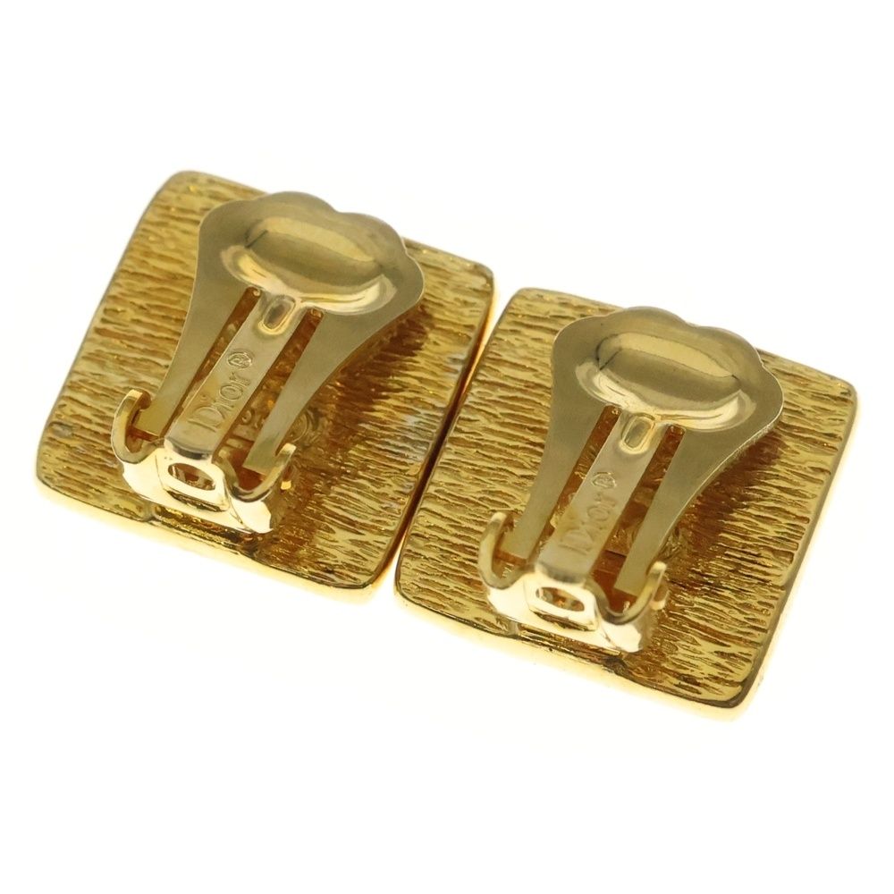 Dior Trotter Square Earrings Gold — view 2