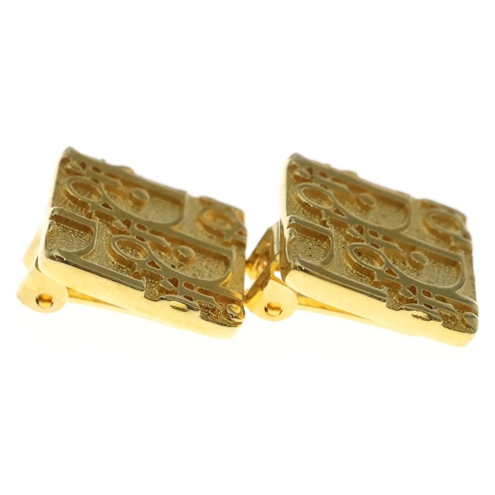 Dior Trotter Square Earrings Gold — view 3
