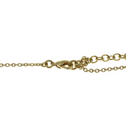 Dior Ribbon Necklace Rhinestone Pendant Chain Gold Plated — view 4