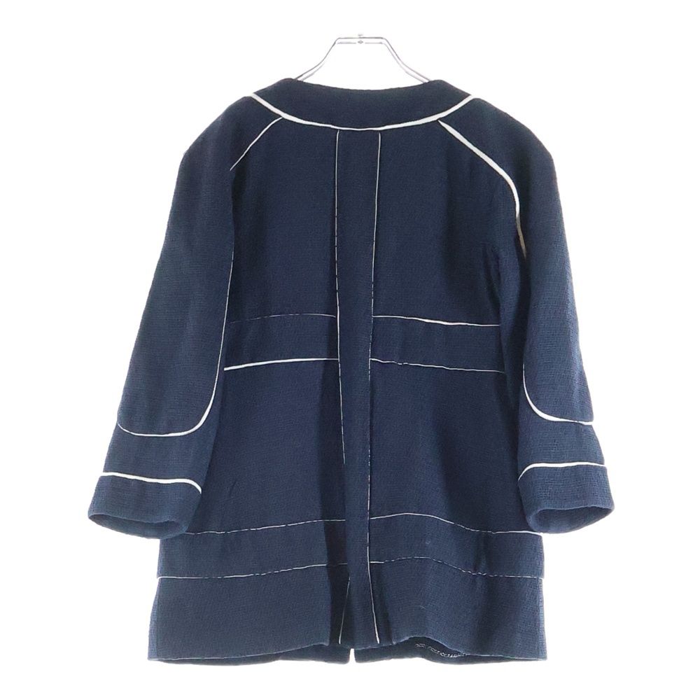 Chanel Colorless Cotton Tweed Jacket Navy — view 2