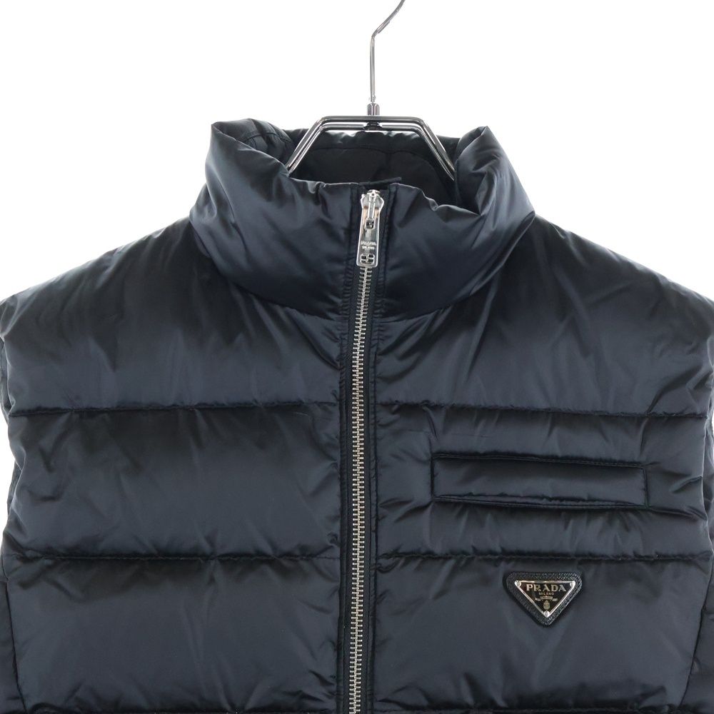 Prada Triangle Logo Down Vest Black — view 3