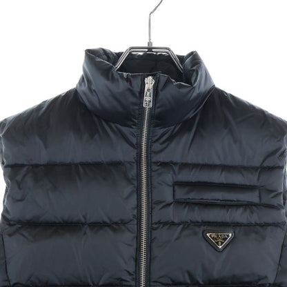 Prada Triangle Logo Down Vest Black — view 3