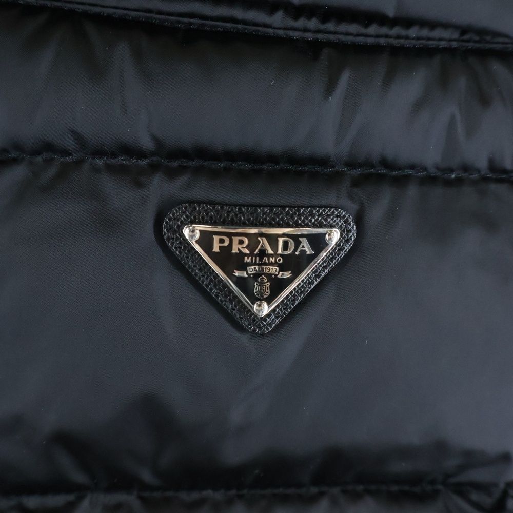 Prada Triangle Logo Down Vest Black — view 5