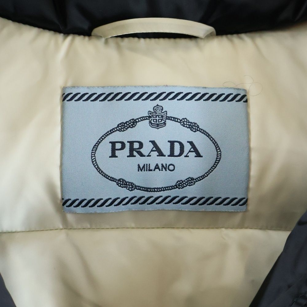 Prada Triangle Logo Down Vest Black — view 6