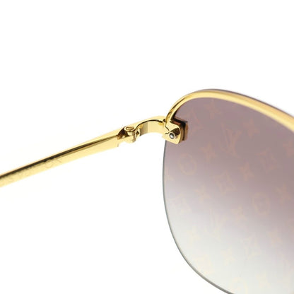 Louis Vuitton Sunglasses Clockwise Teardrop Brown Lens Gold Frame — view 4