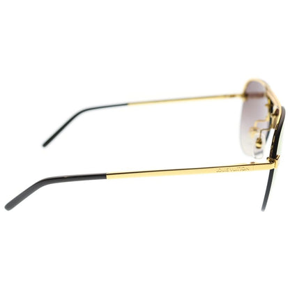 Louis Vuitton Sunglasses Clockwise Teardrop Brown Lens Gold Frame — view 3