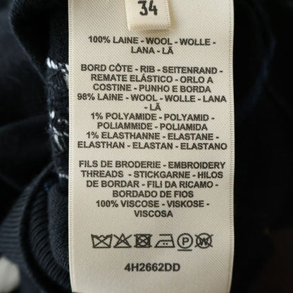 Hermes Mors a Jouets Embroidered Long Sleeve Knit Sweater Black Blue — view 8