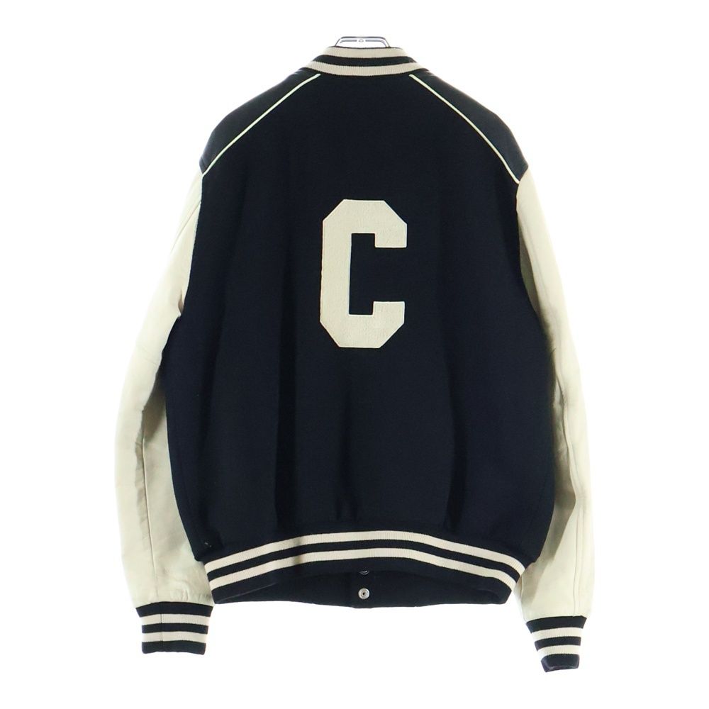 Celine Leather Trim Classic Teddy Jacket Wool Star Jean Black White — view 2