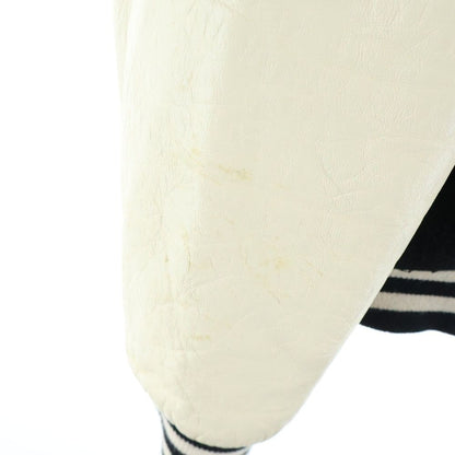 Celine Leather Trim Classic Teddy Jacket Wool Star Jean Black White — view 5