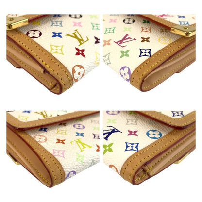 Louis Vuitton Multicolor Porte Monnaie Billets Cult Cles Fold Wallet Compact Bron White — view 4