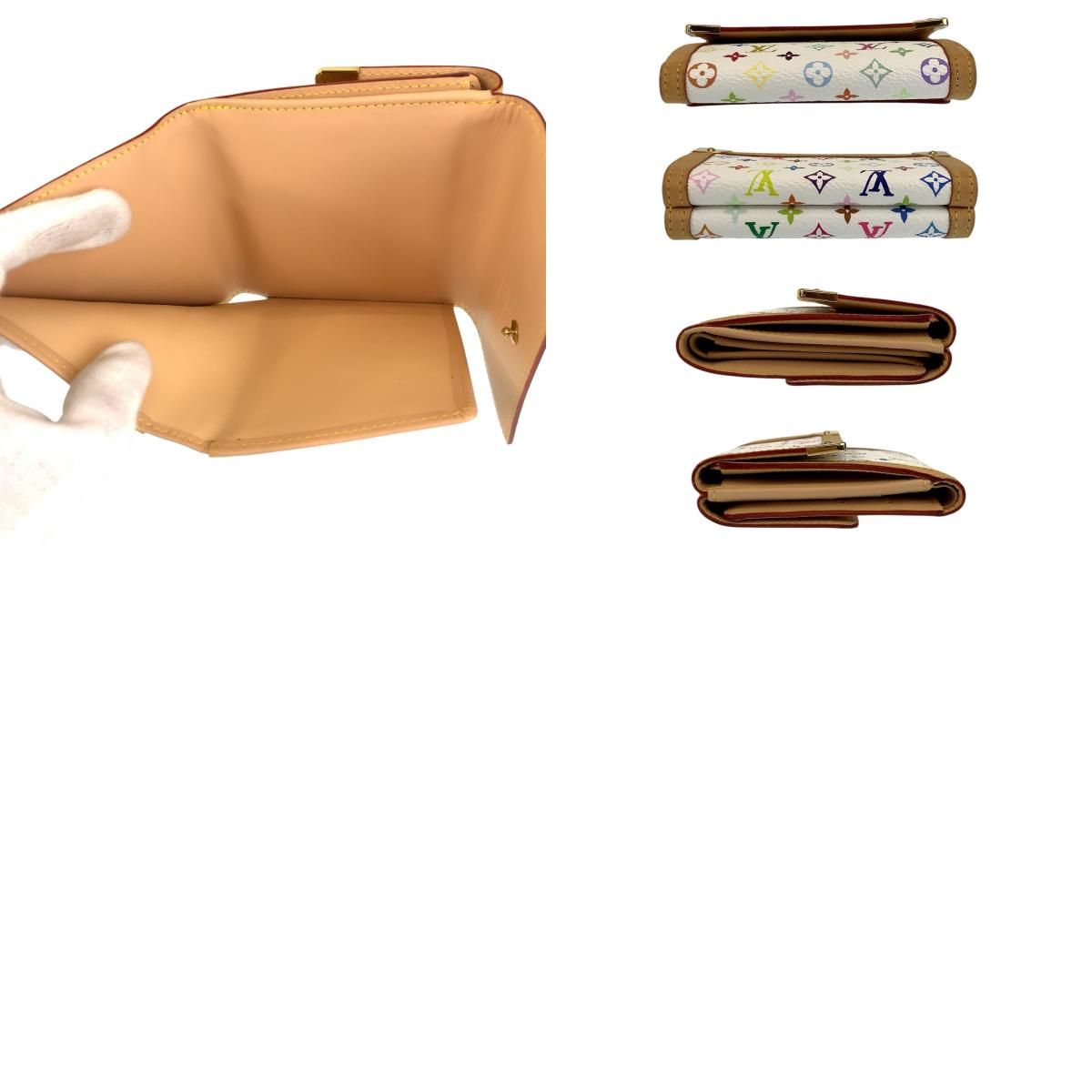 Louis Vuitton Multicolor Porte Monnaie Billets Cult Cles Fold Wallet Compact Bron White — view 9