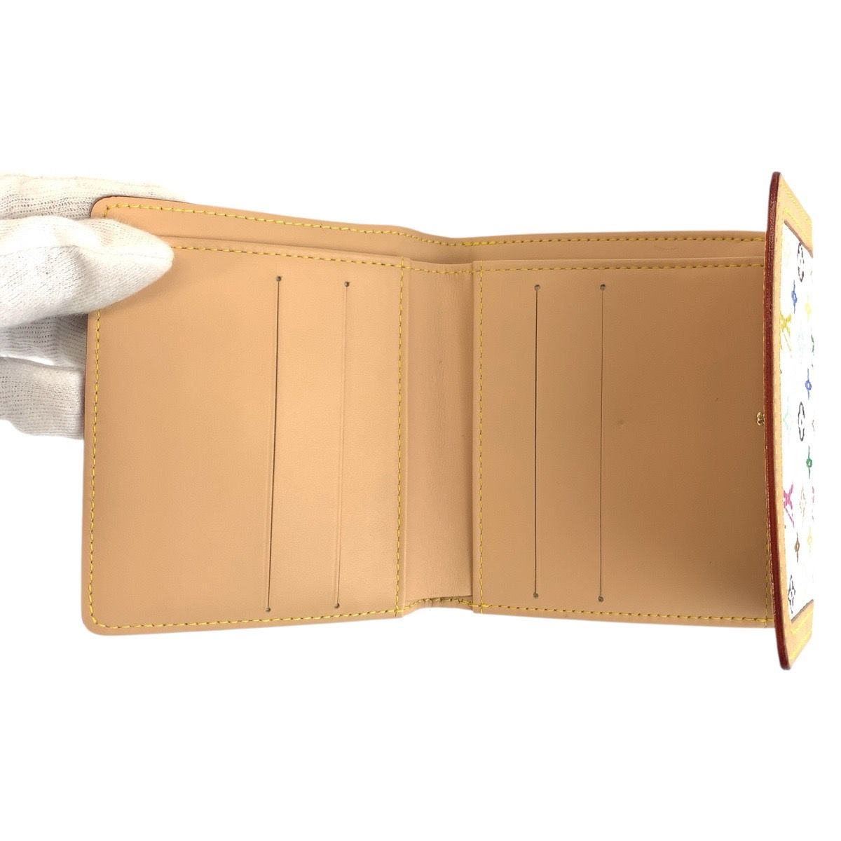 Louis Vuitton Multicolor Porte Monnaie Billets Cult Cles Fold Wallet Compact Bron White — view 7