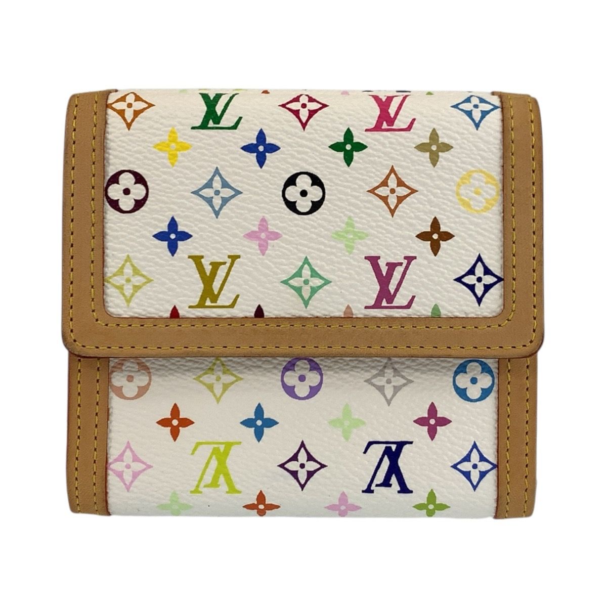 Louis Vuitton Multicolor Porte Monnaie Billets Cult Cles Fold Wallet Compact Bron White — view 2