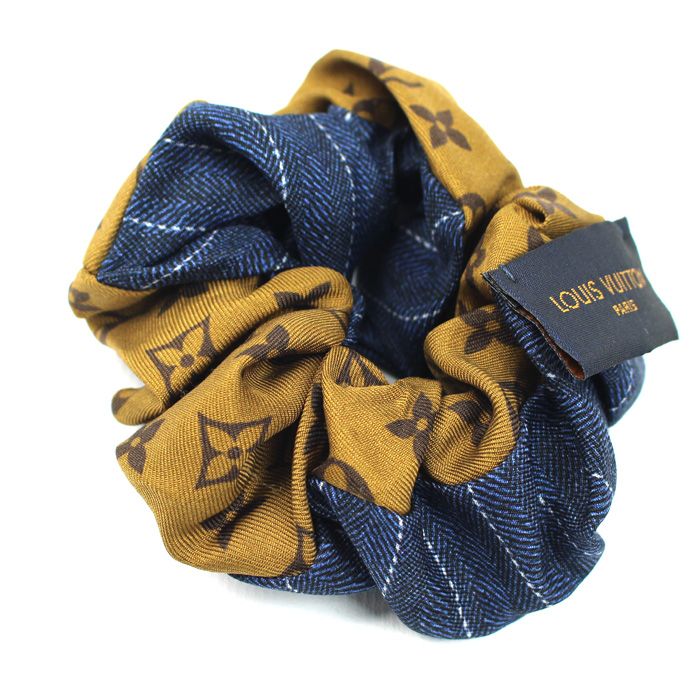 Louis Vuitton Silk Scrunchie Be Mindful Single Brown Navy — view 2