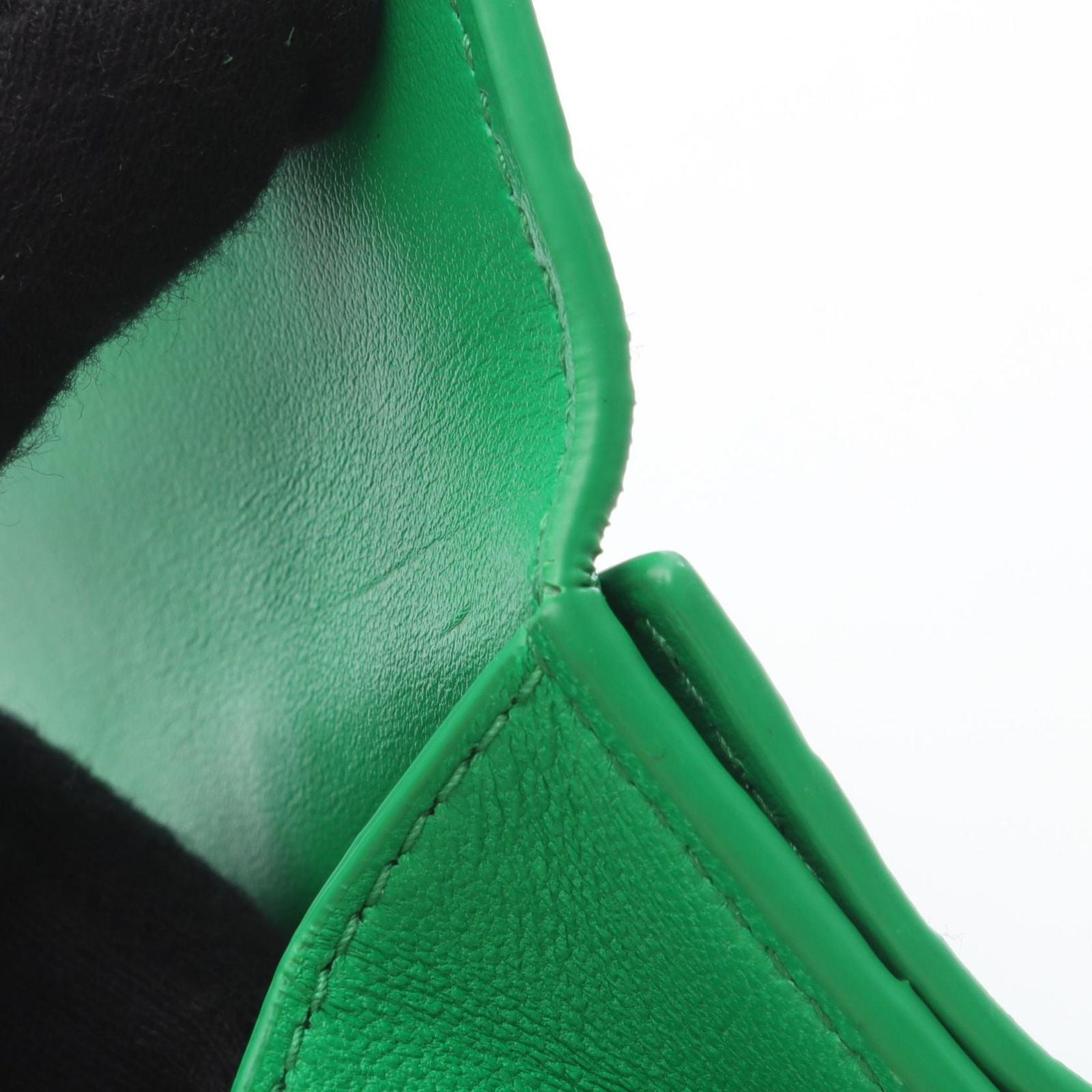 Bottega Veneta Hook Wallet Intrecciato Green Leather Bifold — view 9