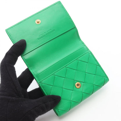 Bottega Veneta Hook Wallet Intrecciato Green Leather Bifold — view 3