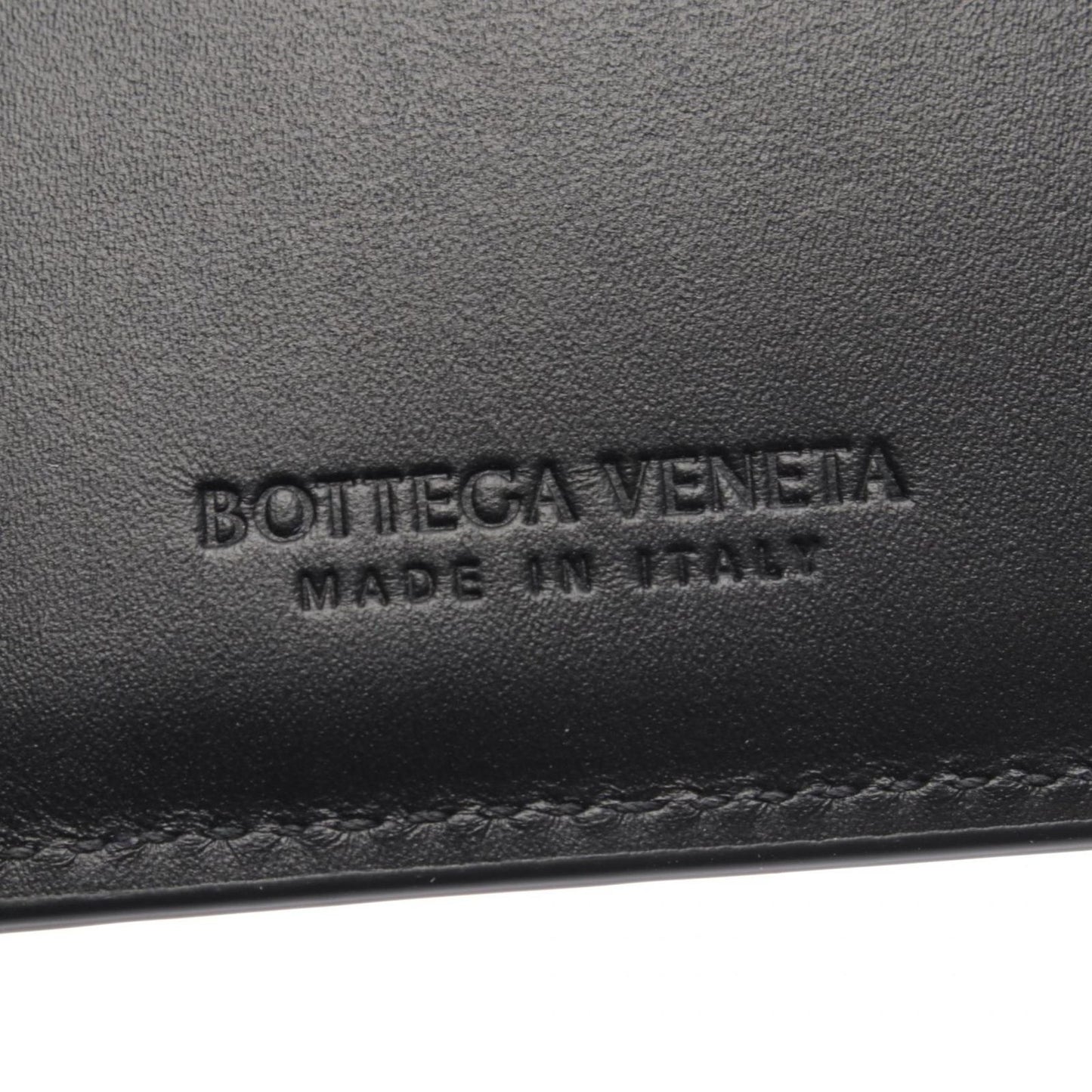 Bottega Veneta Coin Case Intrecciato Key Pouch Black Leather — view 4