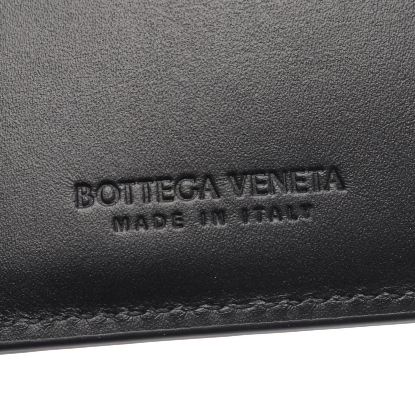 Bottega Veneta Coin Case Intrecciato Key Pouch Black Leather — view 4
