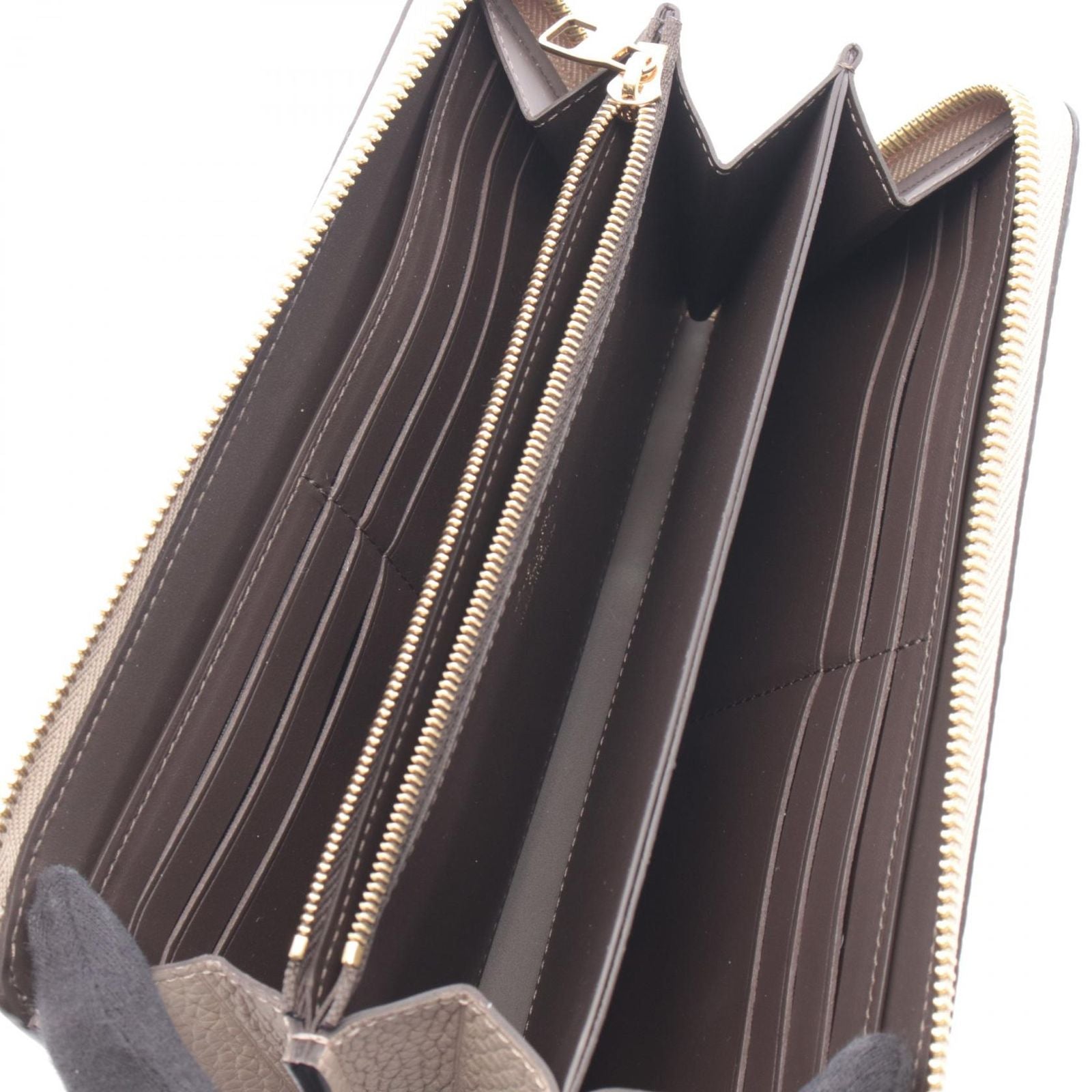 Louis Vuitton Lshape Zipper Wallet Portefeuille Comet Leather Gare Beige — view 3