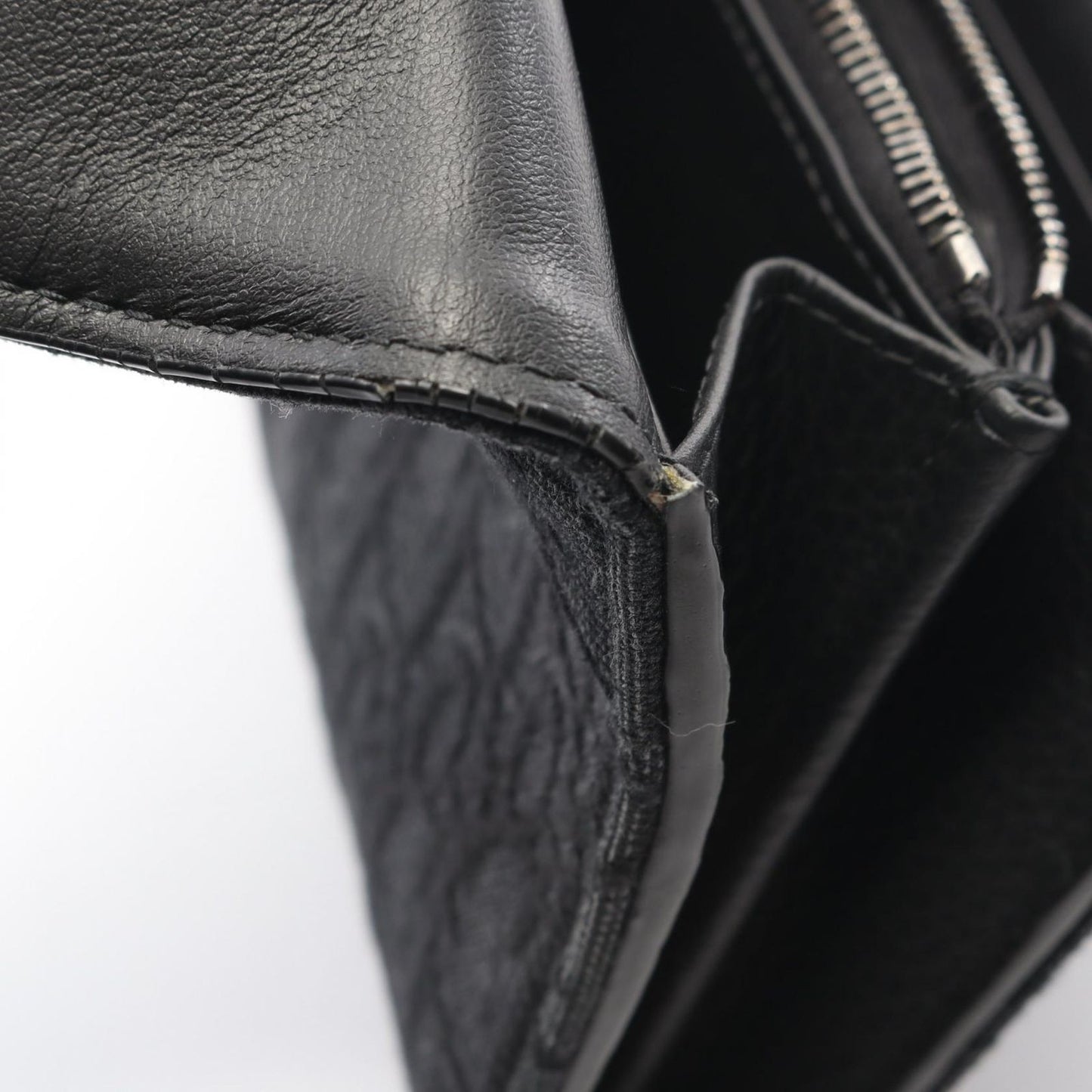 Dior Bifold Wallet Autumn Blue Jacquard Black Canvas Auction Zip Long — view 7