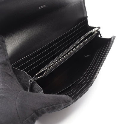 Dior Bifold Wallet Autumn Blue Jacquard Black Canvas Auction Zip Long — view 3