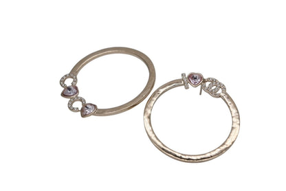 Chanel I Love Coco Heart Stone Earrings Metal Rhinestone Gold — view 4