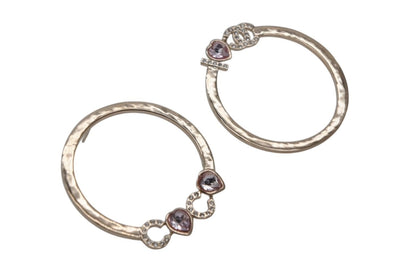 Chanel I Love Coco Heart Stone Earrings Metal Rhinestone Gold — view 6