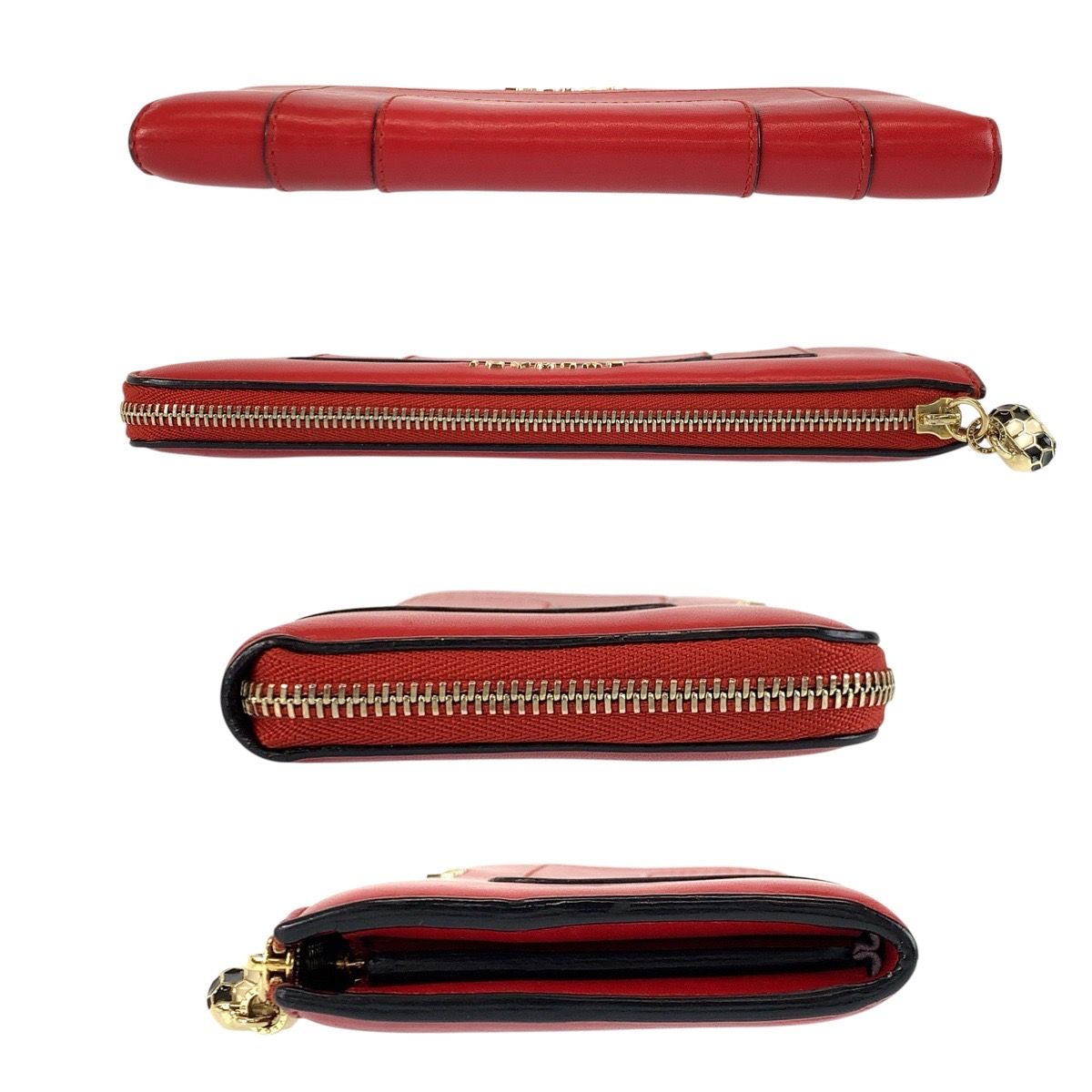 Bvlgari Serpenti Red Gold Leather DP Wallet — view 9