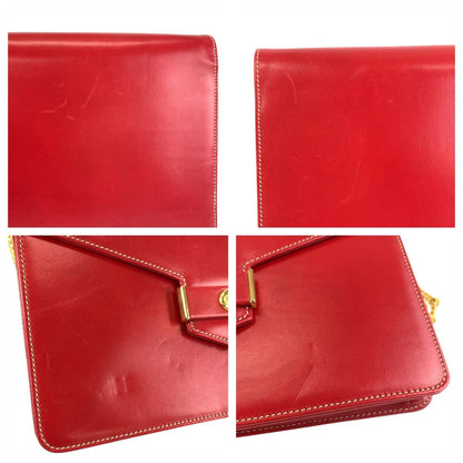 Dior Vintage CD Logo Red Gold Chain Shoulder Bag — view 5