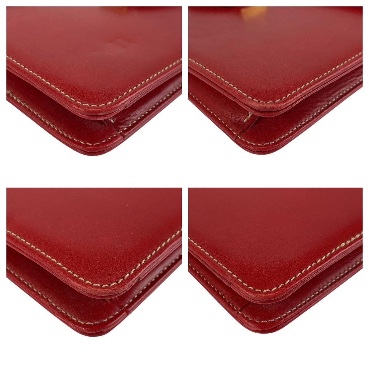 Dior Vintage CD Logo Red Gold Chain Shoulder Bag — view 4